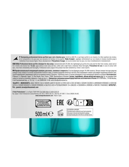LOREAL EXPERT SCALP ADVANCED DERMO-PURIFIER SHAMPOO 500ML