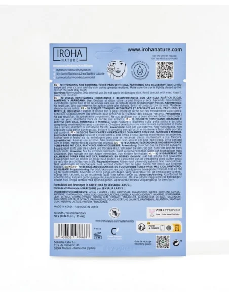 Iroha Hydrating Toner 10 Pads | Mathiss Ibiza