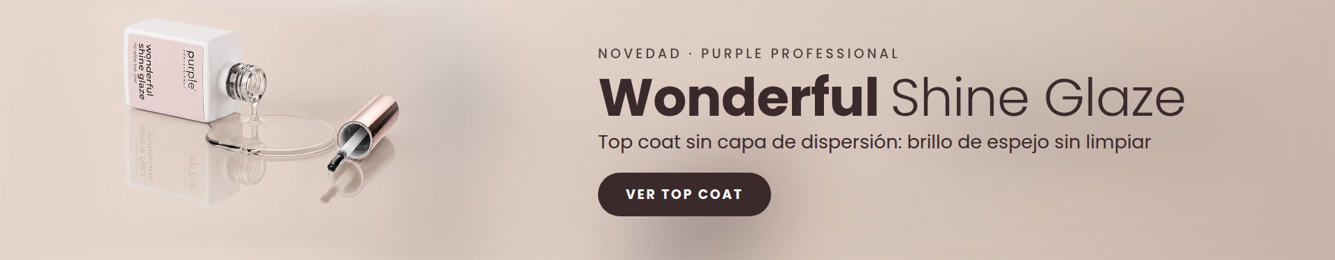 Purple Wonderful Shine Glaze top coat sin limpiar